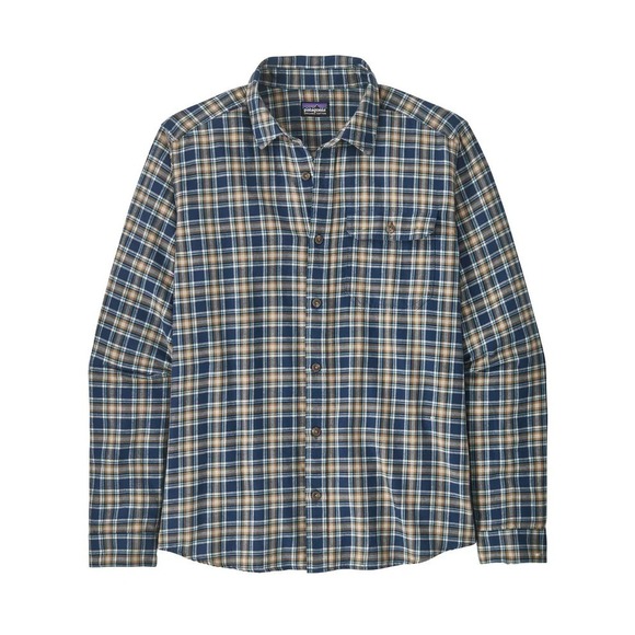 Patagonia Other - Patagonia Fjord Flannel Shirt Mens L Plaid Brown Blue Long Sleeve Organic 42410